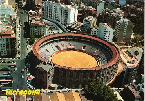 Postales Tarragona Plaza de Toros, Stierkampf Arena, Luftaufnahme 1980