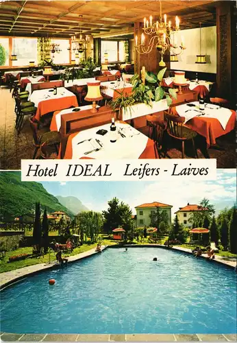 Cartoline Leifers Hotel Ideal in Laives, Pool & Innenansicht 1975