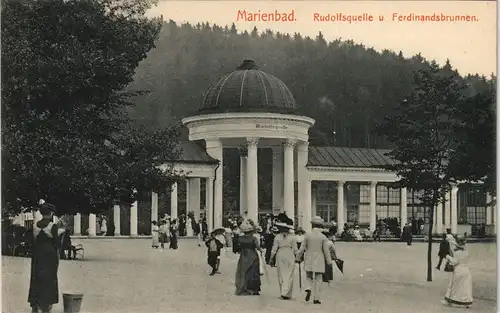 Marienbad Mariánské Lázně Rudolf Quelle - feine Herrschaften 1913