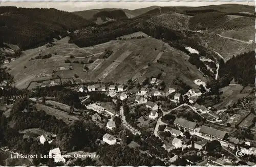 Lerbach-Osterode (Harz) Panorama-Ansicht vom Flugzeug aus, Luftbild AK 1962