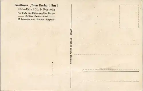 Großpostwitz Budestecy Gasthaus Zum Kuchenhäusl Kleindöbschütz 1924