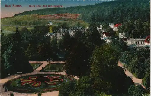 Ansichtskarte Bad Elster Blick über den Rosengarten 1913