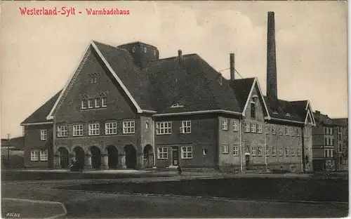 Ansichtskarte Westerland-Gemeinde Sylt Partie am Warmbadehaus 1912