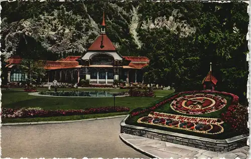 Ansichtskarte Interlaken Kursaal mit Blumenuhr 1961