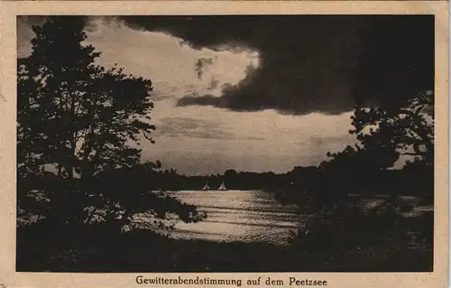Grünheide (Mark) Partie am Peetzsee bei Gewitter Abenstimmung 1920/1918