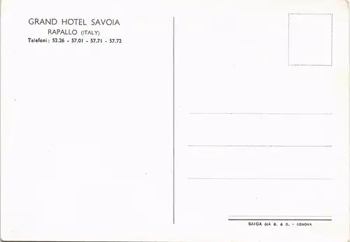 Cartoline Rapallo Grand Hotel Savoia 1965