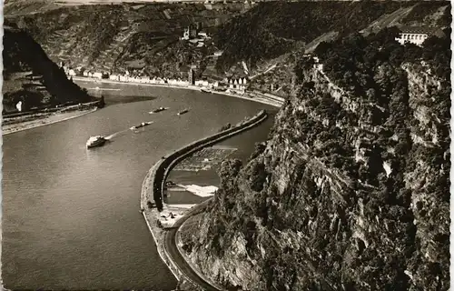 Ansichtskarte St. Goarshausen Der Rhein, Loreley, Burg Katz 1958