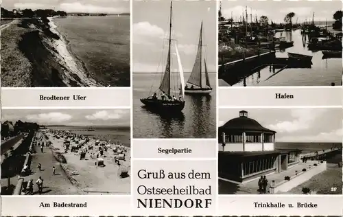 Niendorf-Timmendorfer Strand Mehrbild- Brodtener Ufer, Segel-Partie,  1960