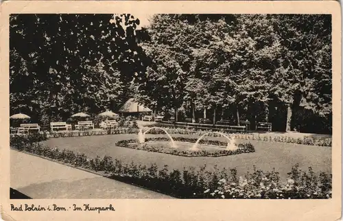 Postcard Bad Polzin Połczyn Zdrój im Kurpark 1939