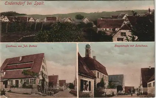 Ansichtskarte Enderndorf 3 Bild: Stadt, Gasthaus, Hauptstraße bei Spalt 1908