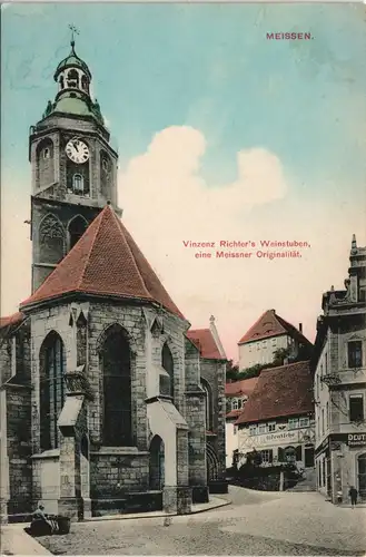 Meißen Straßen Partie an Vinzenz Richter's Weinstuben 1910/1907