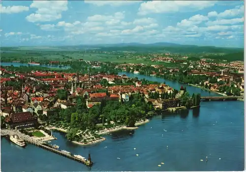 Ansichtskarte Konstanz Luftbild Stadt vom Flugzeug aus 1970