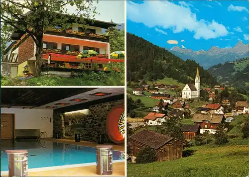 Silbertal Mehrbild-AK mit Panorama, Hallenbad - Café - Netzer 1970