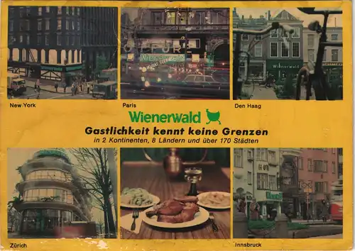 Mehrbild-AK WIENERWALD Gaststätten New York, Paris, Den Haag uvm. 1970