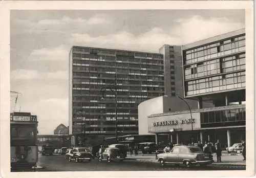 Charlottenburg-Berlin Budapesterstraße, Berliner Bank, Autos Auto Verkehr 1960