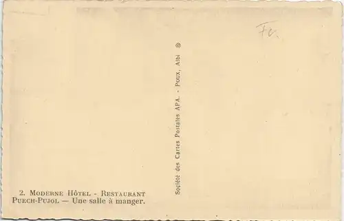 Pujols (Gironde) Une salle à manger. 2. MODERNE HÔTEL - RESTAURANT 1928