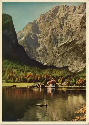 St. Bartholomä-Schönau am Königssee See Partie mit Watzmann-Ostwand 1958