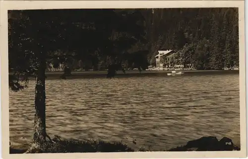 Postcard Markt Eisenstein Železná Ruda Schwarzer See, Restaurant 1930