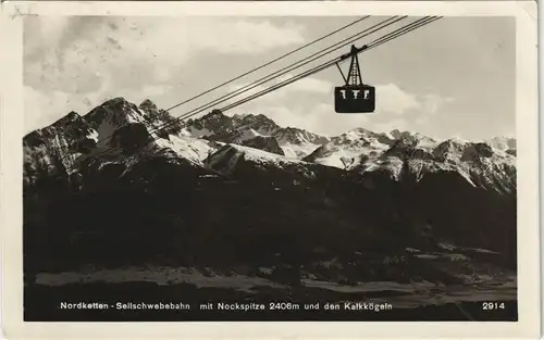 Ansichtskarte Innsbruck Innsbrucker Nordkettenbahn Bergbahn Gondelbahn 1929