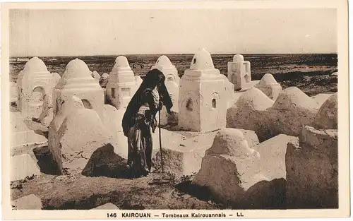 Postcard Kairouan القيروان Tombeaux Kairouannais - Frau 1928