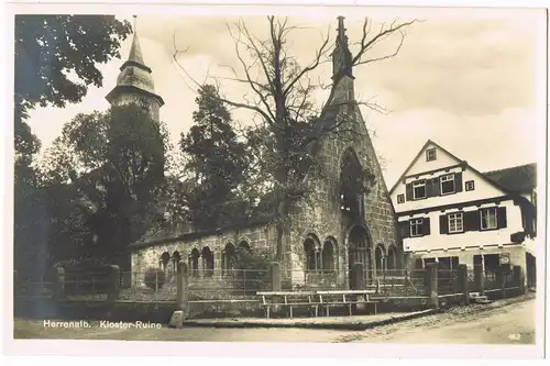 Ansichtskarte Bad Herrenalb Partie an der Kloster-Ruine 1932