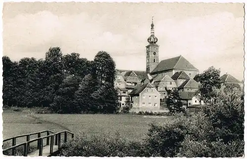 Ansichtskarte Pressath Teilansicht Blick zur Kirche 1963