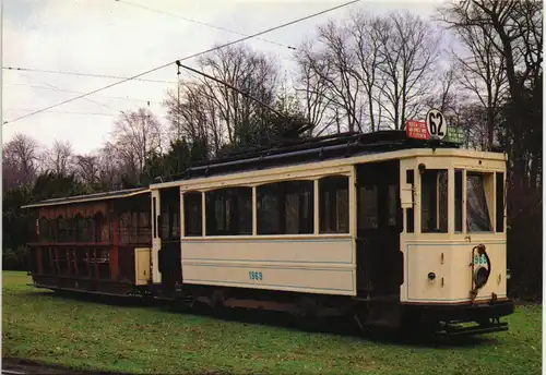 Brüssel Bruxelles Motor Caro 1969 and open trailer (Tram Belgien) 5 1970