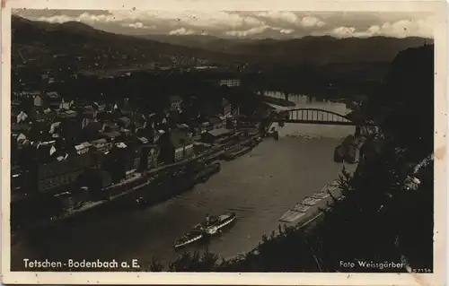 Postcard Tetschen-Bodenbach Decín Blick über die Stadt 1935