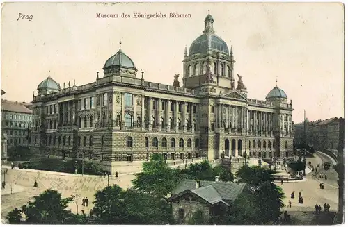 Postcard Prag Praha Museum des Königreichs Böhmen 1908