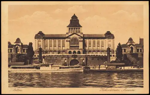 Stettin Szczecin Hakenterrasse Museum, Wały Chrobrego Promenade 1920