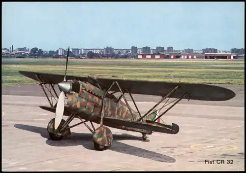 Ansichtskarte  Flugwesen Airplane Flugzeug Fiat CR 32 1980