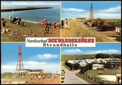 Eckwarderhörne-Butjadingen Mehrbildkarte Strandhalle u. Ortsansichten 1976