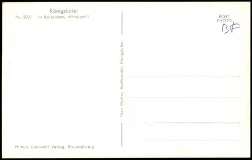 Ansichtskarte Königslutter (Elm) Kaiserdom, Mittelschiff 1960