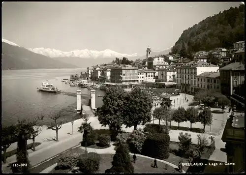 Cartoline Bellagio Panorama-Ansicht See Blick 1964