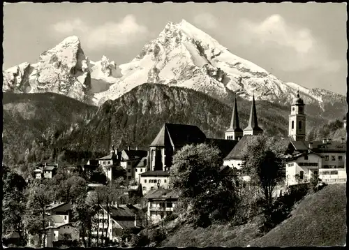 Ansichtskarte Berchtesgaden Panorama-Ansicht mit Blick zum Watzmann 1960
