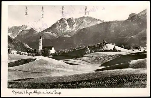 Pfronten (Allgäu) Pfronten i. bayer. Allgäu u. Tiroler Berge 1960