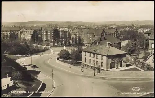 Postcard Göteborg Göteborg Lorensbergsområdet - Straße 1937