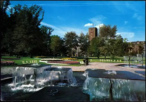 Ansichtskarte Stuttgart Wasserspiele Park Anlage vor dem Hauptbahnhof 1963