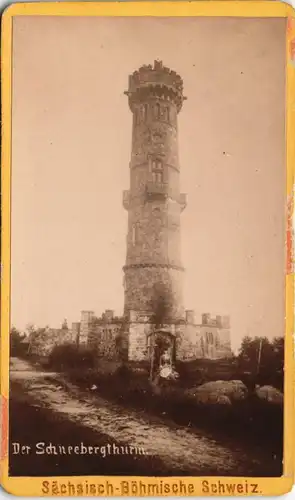 Tetschen-Bodenbach Decín Hoher Schneeberg Sněžník CDV 1892  Kabinettfoto