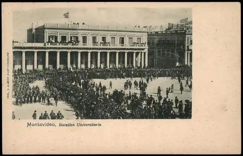 Postcard Montevideo Batallon Universitario. Uruguay 1899