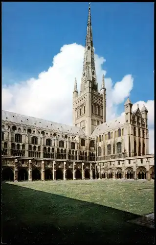 Postcard Norwich Cathedral from the Cloisters 1980