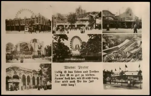 Ansichtskarte Wien Mehrbild Prater Fahrgeschäfte - Fotokarte 1929