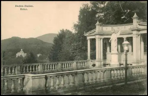Ansichtskarte Baden-Baden Partie am Echo 1912