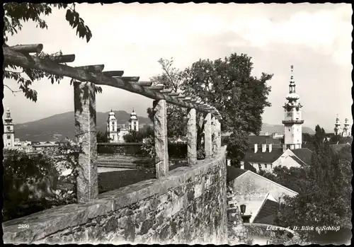 Ansichtskarte Linz-Schönfeld Blick auf das Schloss Linz 1963