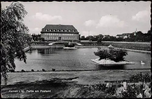 Ansichtskarte Kamen (Westfalen) Partie am Postamt 1961