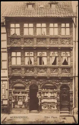 Ansichtskarte Wernigerode Geschäft, Altes Haus 1925