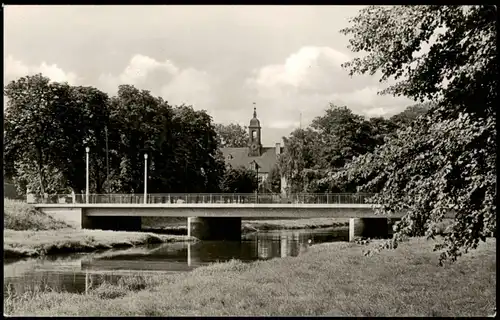 Foto Ansichtskarte  Elsterwerda Wikow Partie an der Elster - Schloß 1959