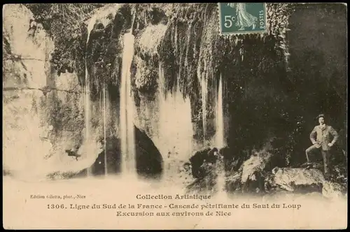 CPA Nizza Nice Cascade petrifiante du Saut du Loup 1910
