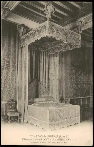 CPA Azay-le-Rideau Schloss (Chateau) - Schlafzimmer 1922