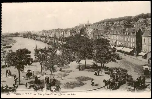 CPA Trouville-sur-Mer Vue generale de Quais 1913